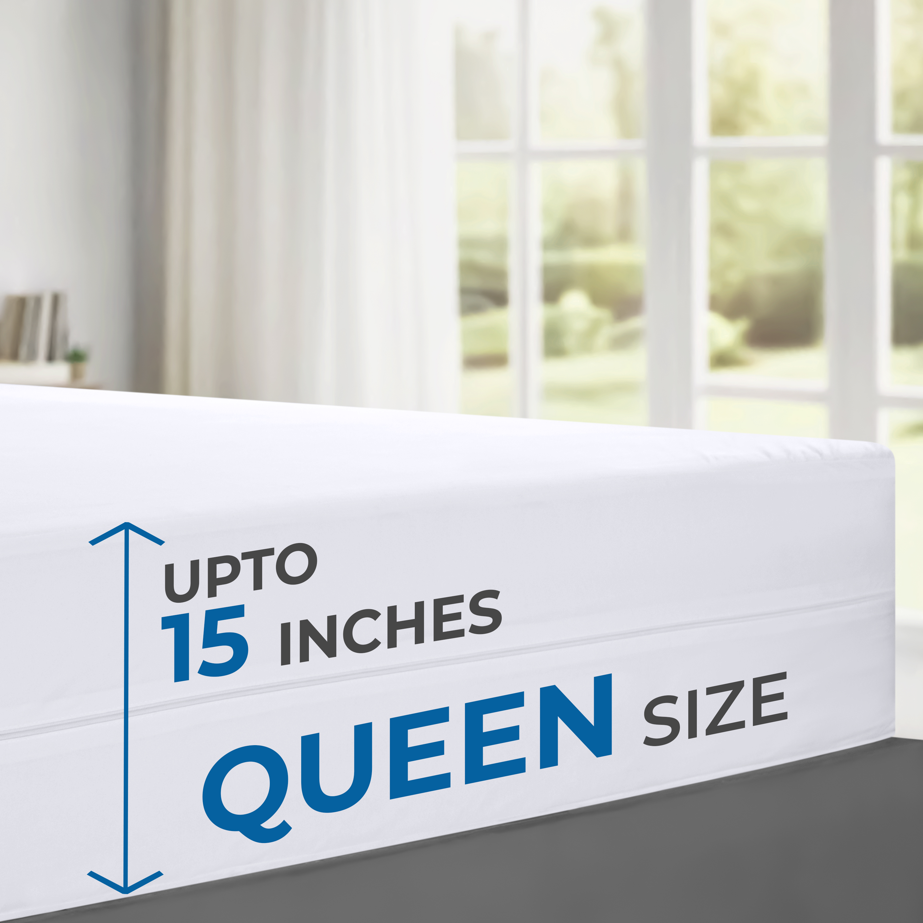 PEKUR Queen Zippered Mattress Encasement – Waterproof and Bed Bug Proof Six-Sided Protector