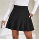 thumbnail image 3 of Gibobby faldas para mujer corta Falda de pana con cremallera de color liso para mujer Falda plisada de cintura alta de otoño e invierno para mujer(Negro, S), 3 of 4