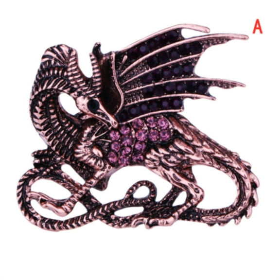 New Blue Enamel Cool Dragon Magical Crystal Jewelry Charm Brooch Pin Gift