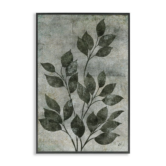 Stupell Industries Love & Leaves Rustic Plants & Flowers Painting Black Framed Art Print Wall Art, 12 x 18