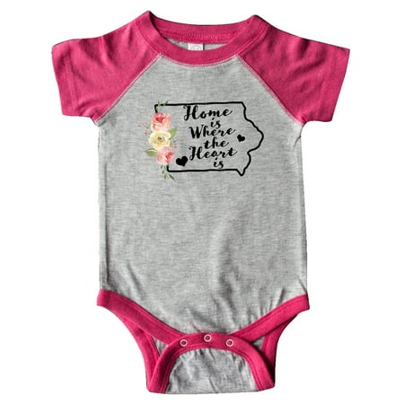 

Inktastic Iowa Home is Where the Heart is with Watercolor Floral Gift Baby Boy or Baby Girl Bodysuit