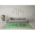 thumbnail image 3 of Ahgly Company Machine Washable Indoor Rectangle Oriental Turquoise Blue Industrial Area Rugs, 8' x 12', 3 of 4