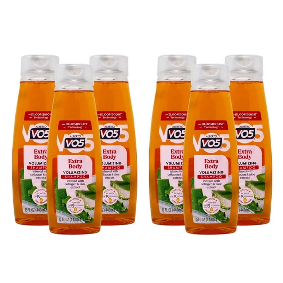 6 Pack - VO5 Extra Body Volumizing Shampoo with Collagen & Aloe, 15 Fl Oz