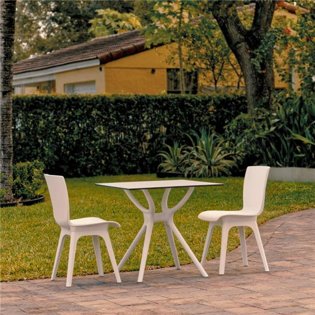 Siesta ISP7009S-WHI Mio Dining Set with 2 Chairs White