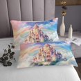 thumbnail image 3 of Erosebridal Girly Pink Castle Coverlet Set King, Rainbow Bedding Set, Princess Style Decor 3pcs, 3 of 5