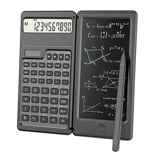 【S3】 Calculadora Panel Escritura Solar Especial para Estudiantes Contabilidad Función Científica Portátil Plegable Con Panel Escritura LCD Borrable 6 Pulgadas