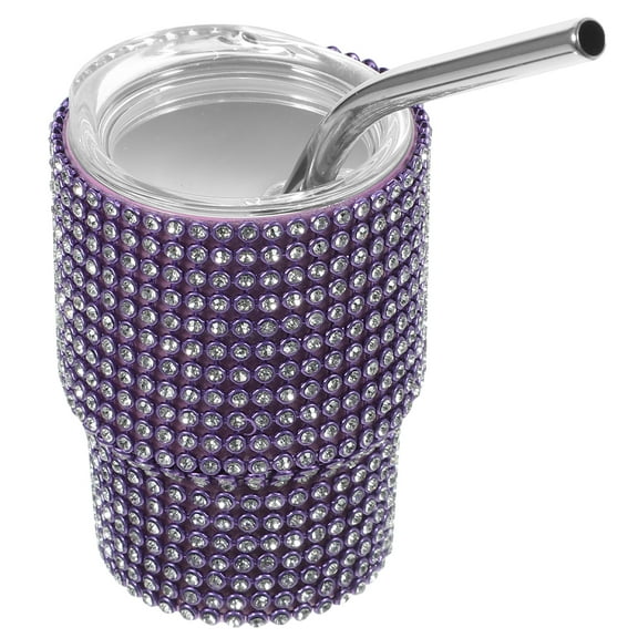 OUNONA Mini Glitter Tumbler with Straw, Perfect for Cold Drinks, Beer, Travel, Outdoor Activities, and Daily Use