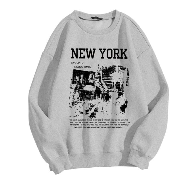 toraway Chandails en Molleton Graphiques pour Femmes, Tee-Shirts Graphiques à Manches Longues, Col Rond, Pulls pour Femmes TTG