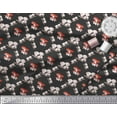 thumbnail image 2 of Soimoi Black Heavy Canvas Fabric Mushroom Vegetable Decor Fabric Printed Yard 58 Inch Wide, 2 of 3