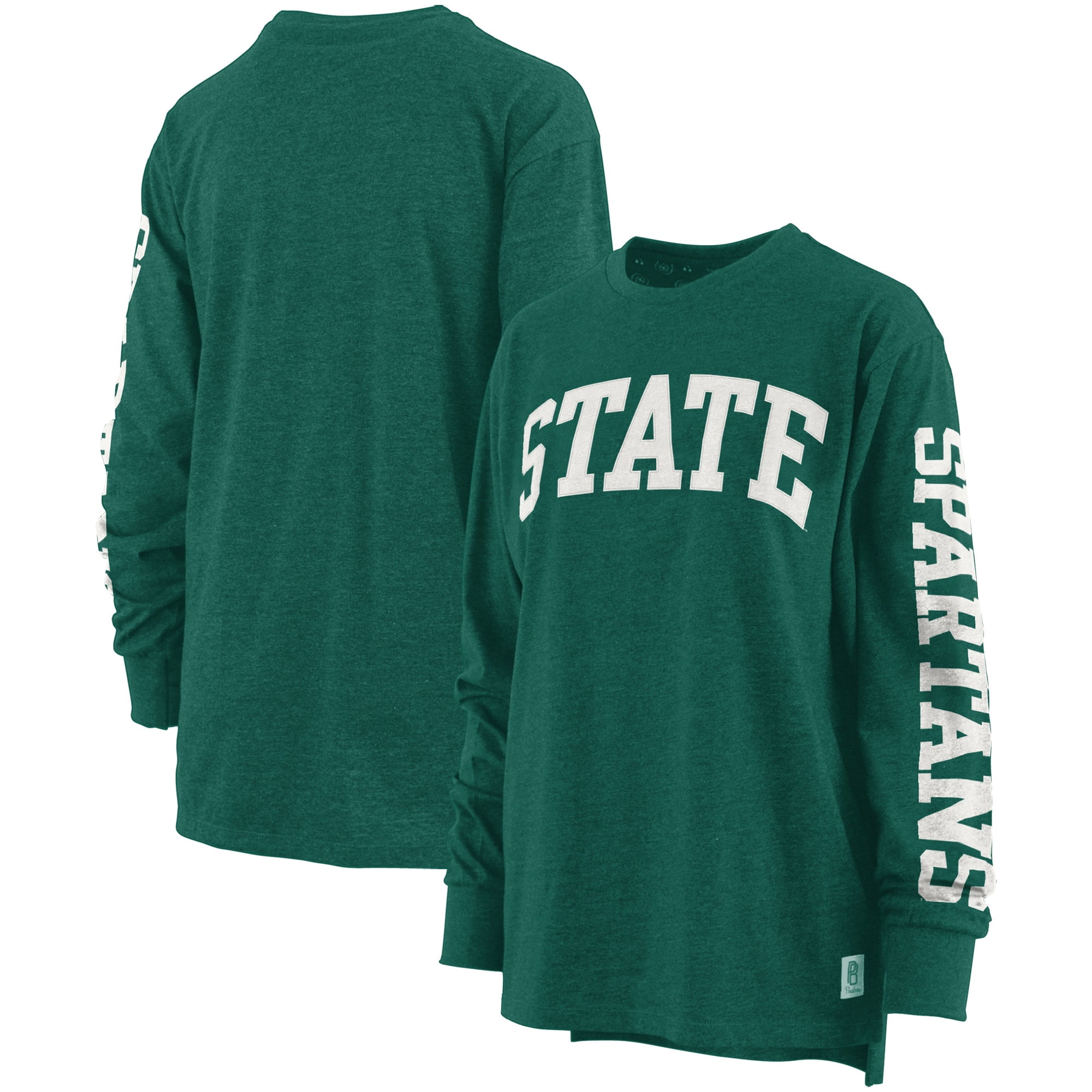 Women S Pressbox Green Michigan State Spartans Plus Size Two Hit Canyon Long Sleeve T Shirt Walmart Com