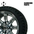 thumbnail image 2 of Hardcore Parts 12" Machined/Gunmetal ‘Tempest’ Golf Cart Wheels and 215/35-12 DOT rated Low Profile tires - Set of 4, includes Chrome ‘SS’ center caps and M12x1.25 Chrome lug nuts, 2 of 4
