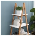 thumbnail image 5 of Solid bamboo wood "A" frame ladder display bookshelf White + MDF, 5 of 8