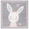 thumbnail image 2 of SAFAVIEH Carousel Kids Clark Shy Bunny Area Rug, Gray/Ivory, 5'3" x 5'3" Square, 2 of 11