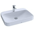 thumbnail image 2 of TOTO® Arvina™ Rectangular 23" Vessel Bathroom Sink with CEFIONTECT for Single Hole Faucets, Cotton White - LT416G#01, 2 of 3