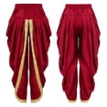 thumbnail image 2 of Aislor Boys Satin Pants Hippie Dance Harem Trousers for Halloween Carnival Party Balls Burgundy 10, 2 of 7