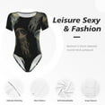 thumbnail image 4 of Kdxio Justaucorps à Manches Courtes Imprimé Méduse pour Femmes Col Rond Modal Doux Confortable Ajusté Aguichant Top-TTG, 4 of 7