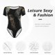 thumbnail image 4 of Fotbe Jellyfish Body de Mujer con Cuello Redondo y Mangas Cortas, Sin Mangas Ajustado, Suave, Cómodo y Básico-Large, 4 of 7