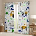 thumbnail image 2 of jejeloiu Cute Cartoon Excavator Black Out Curtains,Construction Vehicles Curtains Pack of 2 (42x63 Each),Orange Gray Green Bedroom Curtains For Boys Kids,Breathable Home Decor, 2 of 6