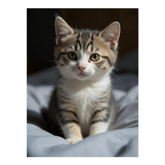 Diamond Art Kit for Adults, Cute Kitten Sitting On Bed Diamond Painting for Adults Beginners, DIY Diamond Art Painting Kits, 5D Diamond Painting Crafts for Home Decor 12x16 Frameless