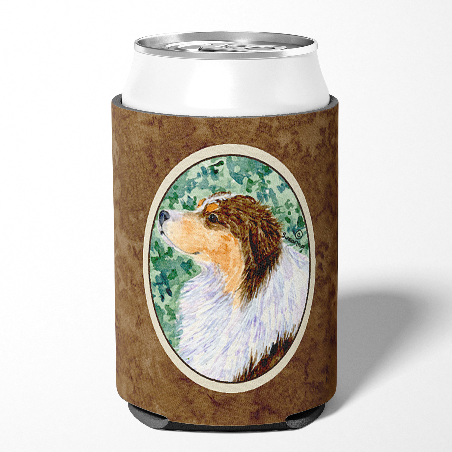 Caroline's Treasures SS8738CC Australian Shepherd Can or Bottle Hugger, Can Hugger, multicolor