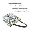 thumbnail image 3 of FORMRS Womens Canvas Tote Bag with Zipper Inner Pocket Shoulder Handbag, Blue Floral, 3 of 7