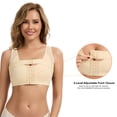 thumbnail image 4 of Vaslanda Mastectomy Bras for Women Front Closure Post Surgery Compression Bras Breast Augmentation Mastectomy Bra, 4 of 7