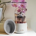 thumbnail image 3 of Organizador de brochas de maquillaje Selanoir giratorio con tapa, color blanco, 3 of 9
