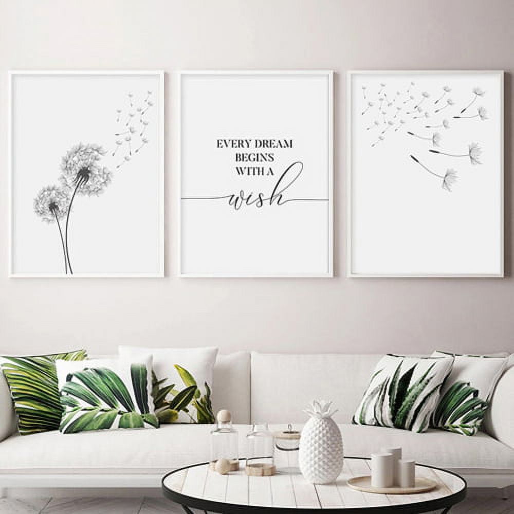 Zhaomeidaxi 3 piece Dandelion Canvas Wall Art Paintings for Living Room Canvas Print Wall Artworks Bedroom Decoration office Wall decor posters Home Decorations