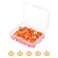 thumbnail image 1 of Pins de empuje redondeados Uxcell, 200 Pcs, tachuelas decorativas de plástico para corcho, imágenes, bricolaje para el hogar, oficina, naranja, 1 of 6