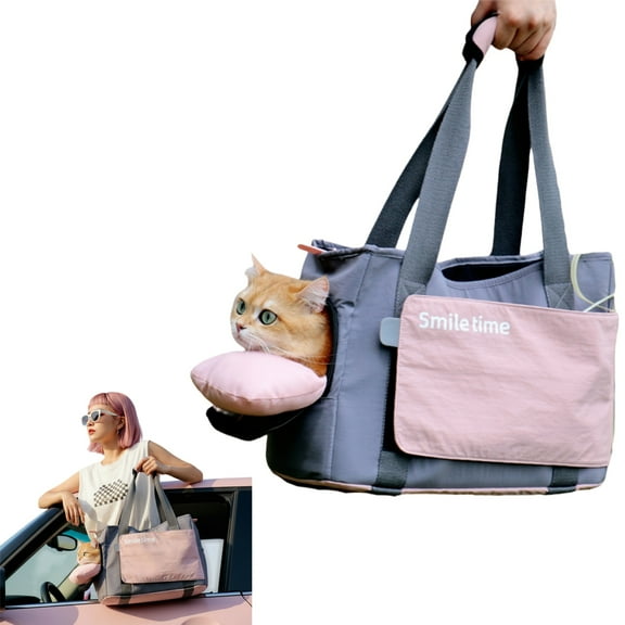 Newborn Small Dog Carrier Purse, Adjustable Lightweight Cat Carrier For Pet Under 15 lbs Pink