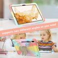 thumbnail image 4 of Case for Samsung Galaxy Tab S10 FE/ S9 FE 10.9 inch/S9 11 inch with Butterfly Stand, Shockproof Protective Tablet Cover with Pencil Holder Shoulder Strap for Kids Girls, Colourful RoseGold, 4 of 7