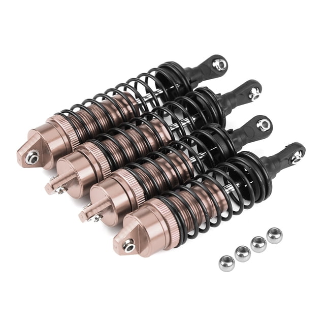 Amortiguadores delanteros y traseros de 2 pares de color titanio para Traxxas Slash 4x4 SLA014/SLA015 a escala 1/10