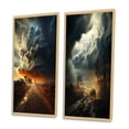 thumbnail image 3 of Designart "Storm Raging SPIRAL II" Storms Framed Wall Art Set Of 2 - Grey Landscapes Framed Canvas Set For Living Room Decor, 3 of 6