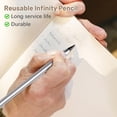 thumbnail image 3 of 3pc Metal Inkless Pencil, Erasable Infinity Pencil, Reusable Everlasting Pencil for Writing, Drawing, Drafting, Sketching, Home Office School Supplies (Silver), 3 of 6