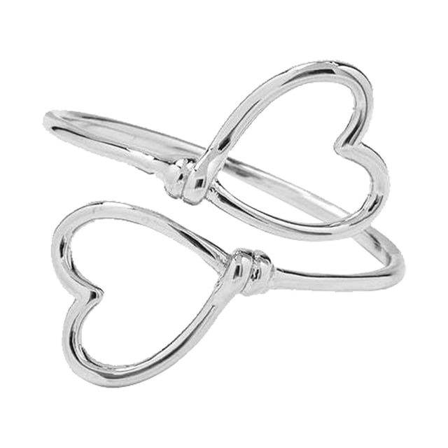Diseño Doble Anillo Moda Anillo En Forma De Corazón Pareja Regalo Anillo Joyería Femenina