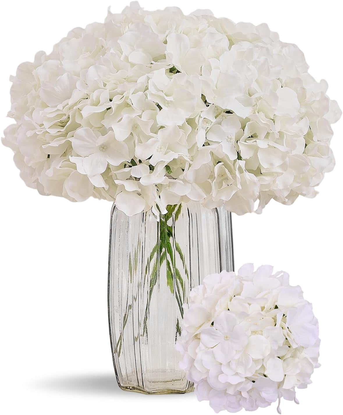 100 PCS Ivory Hydrangea Artificial Flowers
