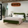 thumbnail image 4 of Jennifer Taylor Home Roman Curved Headboard Upholstered Platform Bed, Queen, Olive Green Performance Velvet, 4 of 8