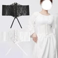 thumbnail image 4 of Cinturón De Cintura De Encaje Para Mujer Cinturones Anchos Banda De Cintura Para Falda De Mujer Talla única Blanco SM SunniMix cinturón, 4 of 8
