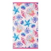Mainstays 100% Cotton Shell Pink Multi Color Printed Beach Towel, Size L 64 x W 34
