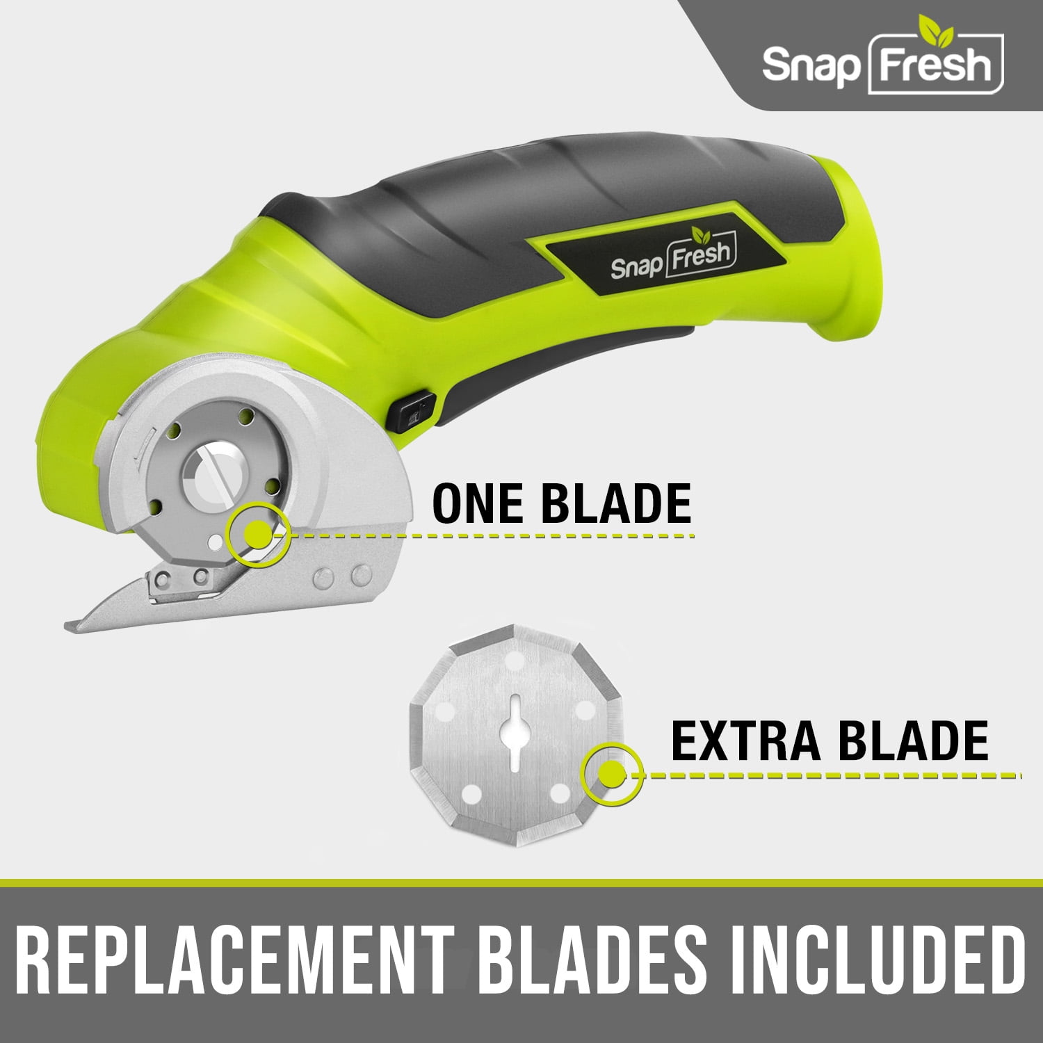 SnapFresh Cordless Electric Scissors, 4V Cardboard Cutter, Mini Cutter with a Replacement Blade/Charger, EC0601