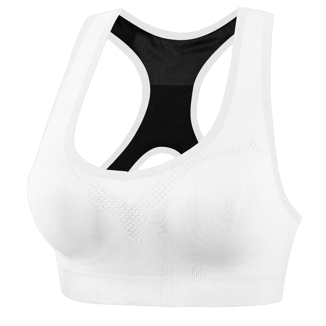 Women's Color Blocked Back Hollow Vest Gathering Yoga Running Sports Bra