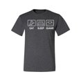 thumbnail image 2 of Eat Sleep Game Video Gamer Gift Fan Pop Culture Men's Graphic T-Shirt, Heather Black, Large, 2 of 3