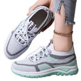 thumbnail image 2 of Domuza Womens Orthopedic Athletic Shoes Tennis Shoes Slip-On Mesh Running, Women Shoes Summer Sneakers Breathable for Walking Green 8（EU-40）, 2 of 5