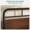 thumbnail image 3 of Allewie Walnut Queen Size Metal Platform Bed Frame with Wooden Headboard, Noise free, 3 of 7