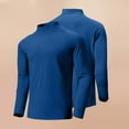 thumbnail image 2 of UVEASISHA Big and Tall Mock Neck Shirts for Men Long Sleeve Base Layer T Shirt Stretch Slim Fit Workout Shirts Solid Color Pullover Tops Blue L, 2 of 7
