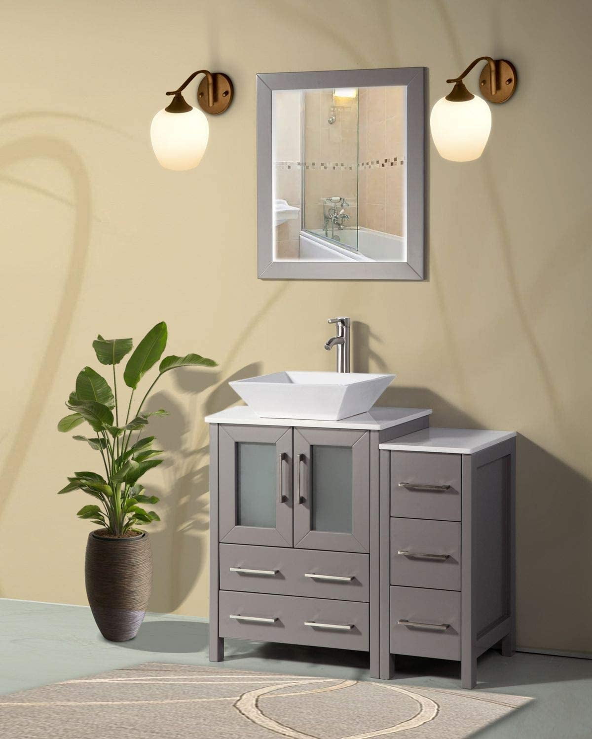 Vanity Art 36 Inches Single Sink Bathroom Vanity Compact