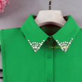 thumbnail image 5 of LoudSung Fake Collar Detachable Half Shirt Blouse False Collar Sets Elegant Diamond Pure Color Crystal Dickey Collar for Women Girls 3PCS, 5 of 8