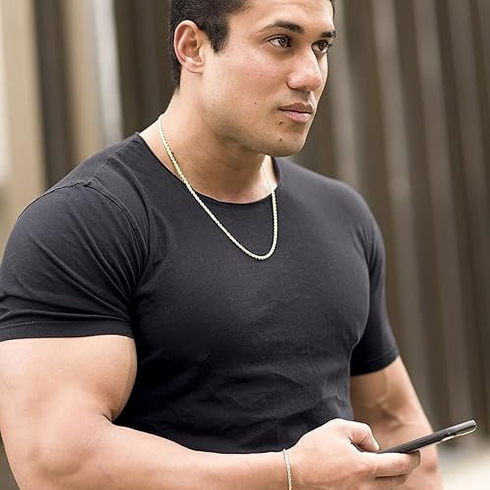 LIFETIME JEWELRY 3mm Rope Chain Necklace 24k Real Gold Plated-Women and Men (24 mm)