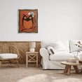 thumbnail image 2 of Round Owl Autumn Botanical Border Holiday Graphic Art Luster Gray Framed Art Print Wall Art, 2 of 6