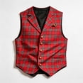thumbnail image 5 of Ceisia Men's Plaid V Neck Suit Vest Button Front Sleeveless Waistcoat For Party Stage Performance Costume Gift, 5 of 6